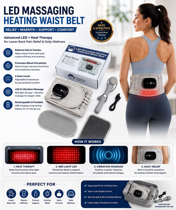 Heating Waist Massager Belts Vibration Inflatable Heated Pads Back Protector Waist Massage Relax Warmer